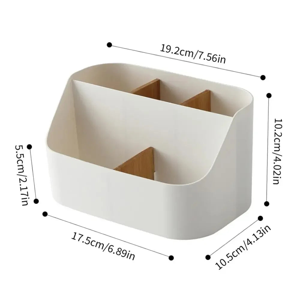 White desk organiser container