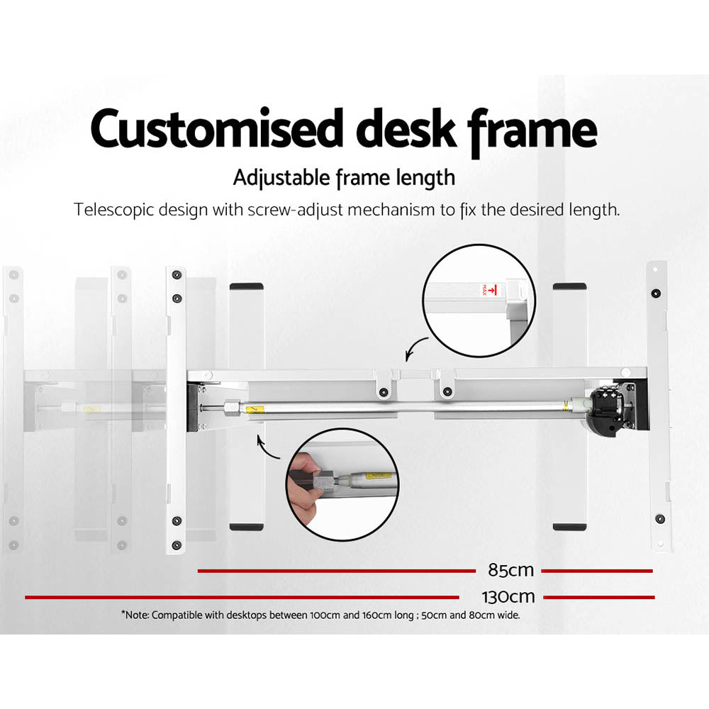 Standing desk – Motorised – White walnut 120